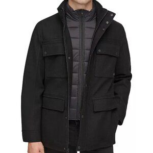 NEW GUESS Wool Blend Water Repellant Jacket Sangria for men 462tn